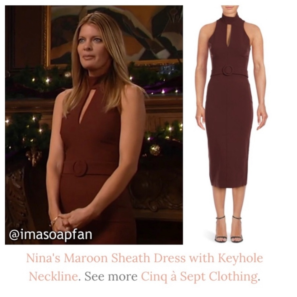 Cinq a Sept Keyhole MIDI Dress